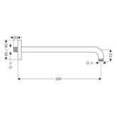 Hansgrohe 389 mm Tepe Duş Dirseği