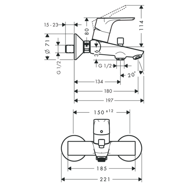 Hansgrohe Focus Banyo Bataryası