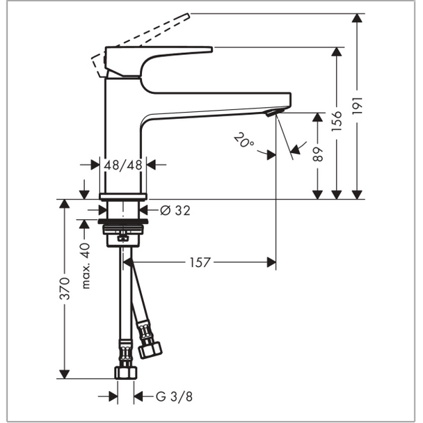 Hansgrohe Metropol Lavabo Bataryası 110 Çubuk Volanlı