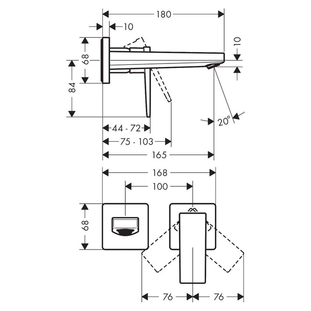Hansgrohe Metropol Ankastre Lavabo Bataryası 165
