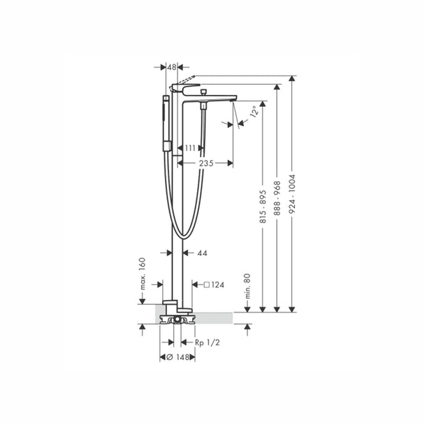 Hansgrohe Metropol Küvet Bataryası Yerden