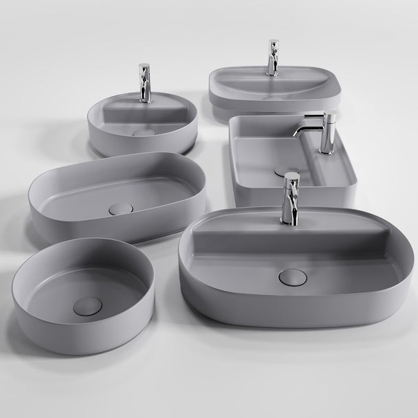 Isvea Infinity Stone Grey Tezgah Üzeri Lavabo 55 cm