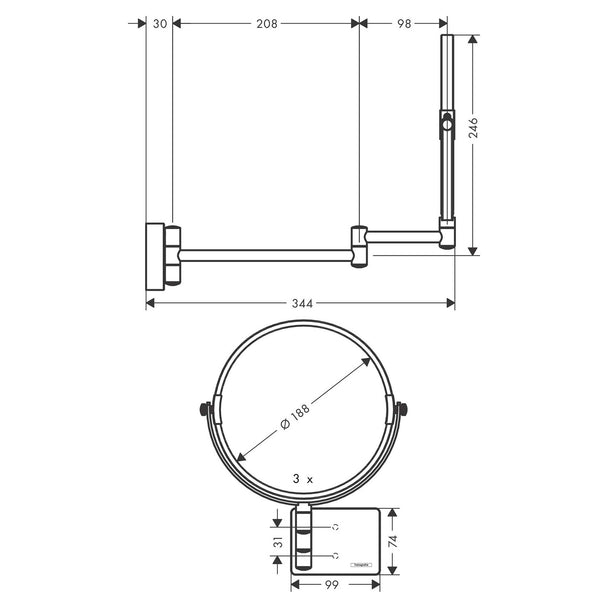 Hansgrohe AddStoris Makyaj Aynası
