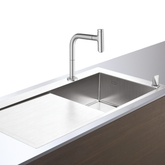 Hansgrohe C71-F450-07 Çelik Eviye Kombinasyonu 450 Select Sol Damlalıklı