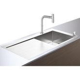 Hansgrohe C71-F450-07 Çelik Eviye Kombinasyonu 450 Select Sol Damlalıklı