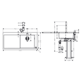 Hansgrohe C71-F450-07 Çelik Eviye Kombinasyonu 450 Select Sol Damlalıklı
