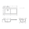Hansgrohe S514-F450 Ankastre Granit Eviye 450 Sağ Damlalık Taş Grisi