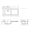 Hansgrohe S514-F450 Ankastre Granit Eviye 450 Sağ Damlalık Beton Grisi