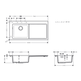 Hansgrohe S514-F450 Ankastre Granit Eviye 450 Sağ Damlalık Beton Grisi