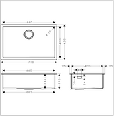 Hansgrohe S71-U660 Tezgah Altı Çelik Eviye 660