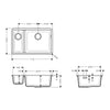 Hansgrohe S51 S510-U635 Granit Tezgah Altı Eviye Beton Gri