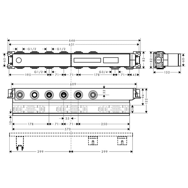 Hansgrohe Termostatik ShowerTablet İç Set 4 Çıkış
