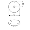 Geberit VariForm Tezgah Üstü Lavabo Yuvarlak 40 cm