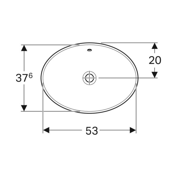 Geberit VariForm Tezgah Üstü Lavabo Oval 55 cm