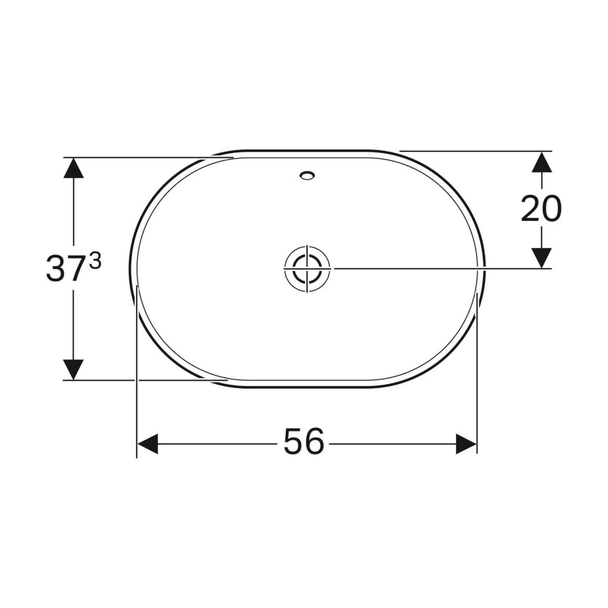 Geberit VariForm Eliptik Tezgah Üstü Lavabo 60 cm