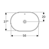 Geberit VariForm Eliptik Tezgah Üstü Lavabo 60 cm