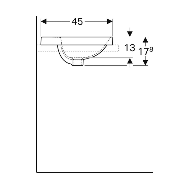 Geberit VariForm Batarya Delikli Tezgah Üstü Lavabo Eliptik 60 cm