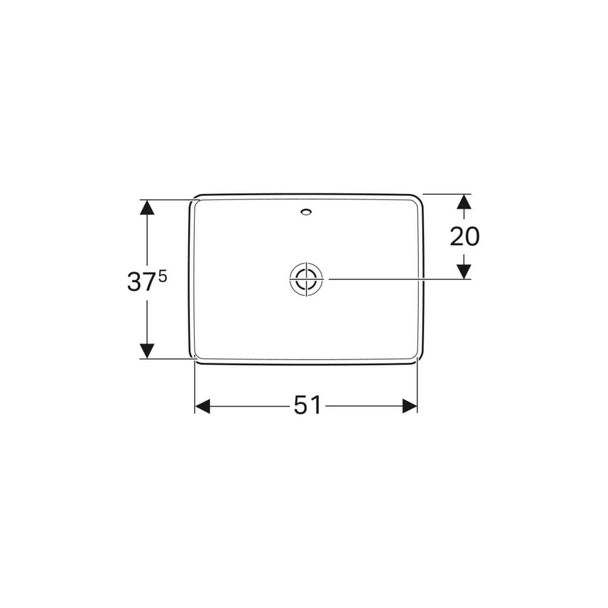 Geberit VariForm Tezgah Üstü Lavabo Dikdörtgen 55 cm