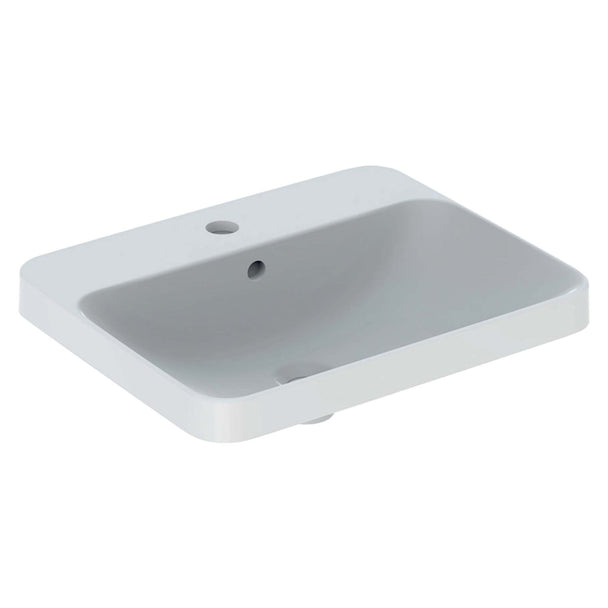 Geberit VariForm Tezgah Üstü Batarya Delikli Lavabo Dikdörtgen 55 cm