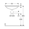 Geberit VariForm Tezgah Altı 50 cm Lavabo Oval