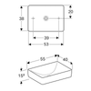 Geberit VariForm Dikdörtgen Tezgah Üstü Lavabo 55 cm
