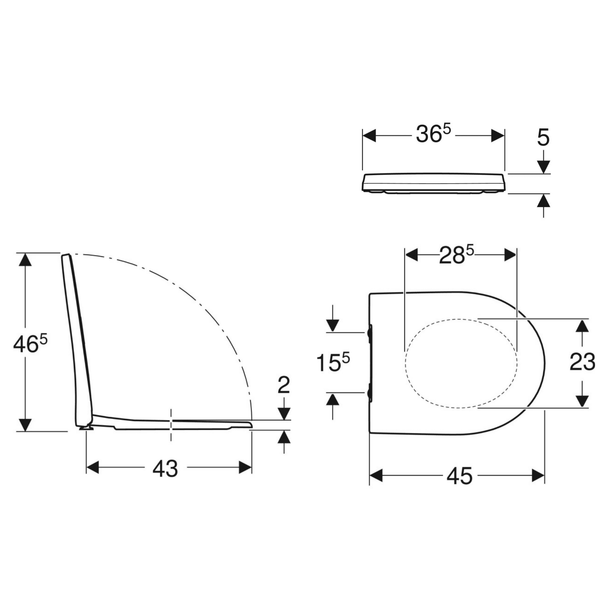 Geberit iCon Slim Klozet Kapağı Yavaş Kapanır