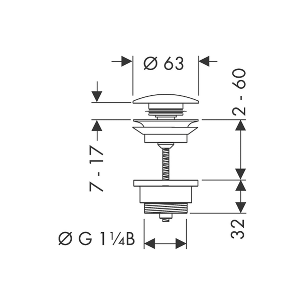 Hansgrohe Pop Up Sifon Başlığı Siyah