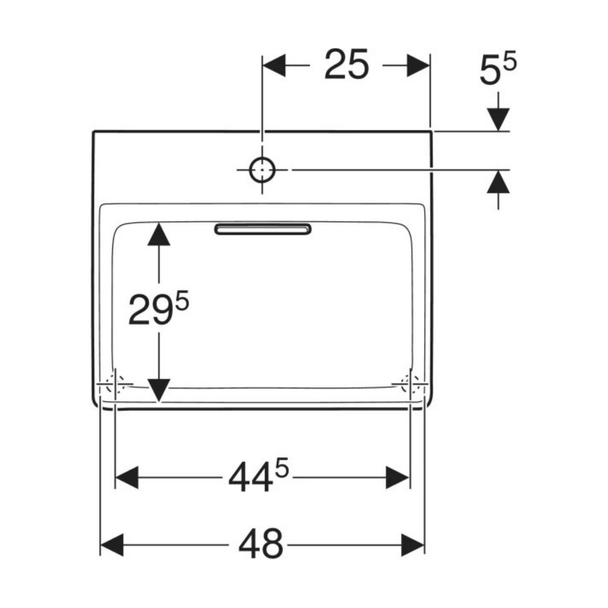 Geberit One Çanak Lavabo Yatay Çıkış 50 x 40 cm Batarya Delikli