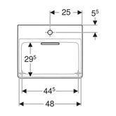 Geberit One Çanak Lavabo Yatay Çıkış 50 x 40 cm Batarya Delikli