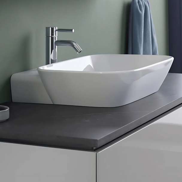 Geberit One Çanak Lavabo Dikey Çıkışlı 50 x 42,5 cm Batarya Delikli