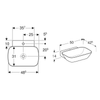 Geberit One Çanak Lavabo Dikey Çıkışlı 50 x 42,5 cm Batarya Delikli