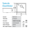Crauf Venüs 54 x 44 Cm Tezgah Altı Eviye