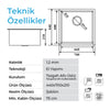 Crauf Stella 70 x 44 Cm Tezgah Altı Eviye