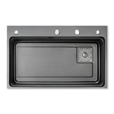 Crauf Dolce Vita 75 x 47 Cm Tezgah Üstü Eviye Takımı PVD Füme