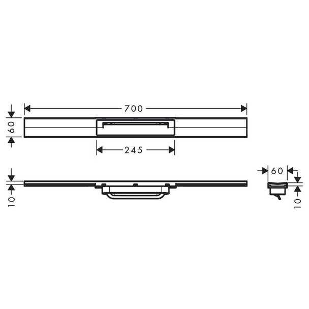 Hansgrohe RainDrain Flex Duş Kanalı 70 cm Kesilebilir Satin Siyah