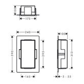 Hansgrohe XtraStoris Minimalistic Duvar Nişi  Açık Çerçeveli 300/150/100 Satin Siyah