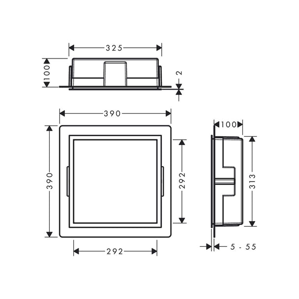Hansgrohe XtraStoris Duvar Nişi 30x30x10  Paslanmaz Çelik