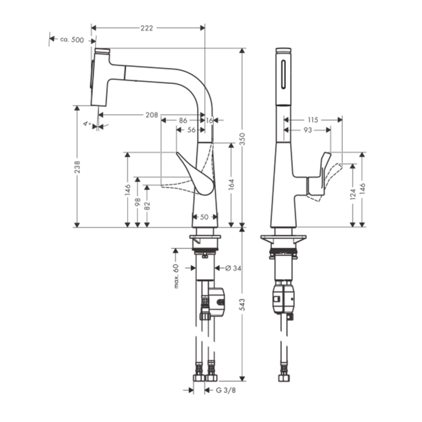 Hansgrohe Metris Select M71 Eviye Bataryası