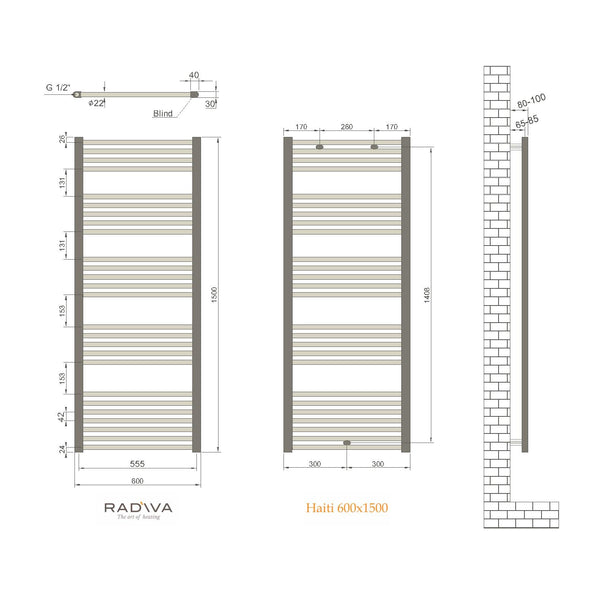 Radiva Haiti Havlupan 600 x 1500 Düz Beyaz ölçü planı