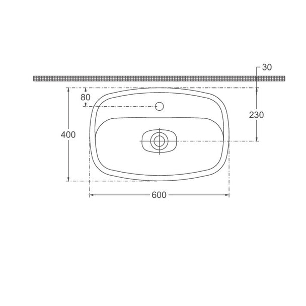 Fluido Tezgah Üzeri Çanak Lavabo 60cm