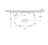 Fluido Tezgah Üzeri Çanak Lavabo 60cm