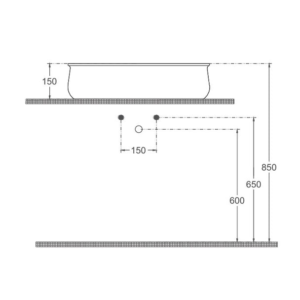 Fluido Tezgah Üzeri Çanak Lavabo 60cm