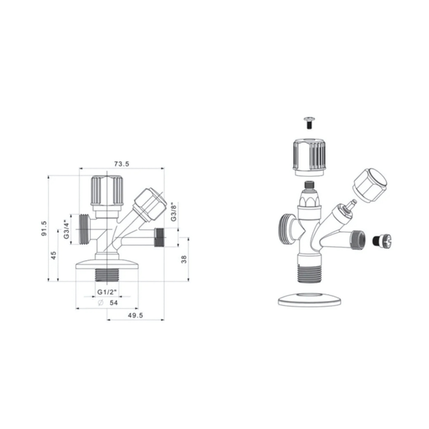 Tema Dual Çatallı Ara Musluk