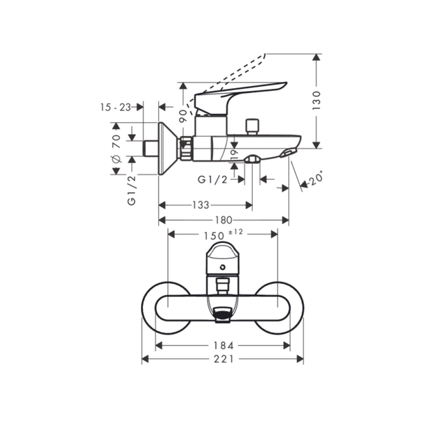 Hansgrohe Logis E Banyo Bataryası