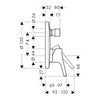Hansgrohe Talis S Ankastre Banyo Bataryası Yuvarlak