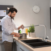 Hansgrohe M5117-H300 Tek Kollu Eviye Bataryası Spiralli 2Jet + Sbox