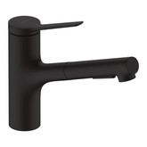 Hansgrohe Zesis M33 Satin Siyah Tek kollu Eviye Bataryası 150 2 jet