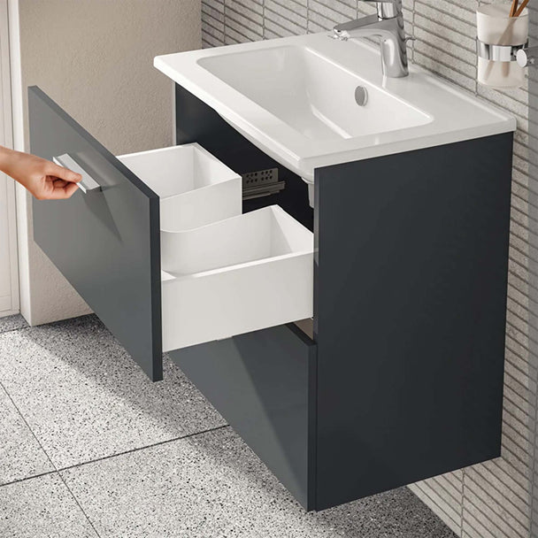 Vitra Mia 60 cm Antrasit Banyo Dolabı + Ayna Seti