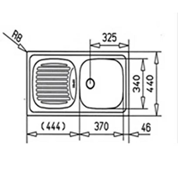Teka Ebm 45 Sol Damlalıklı Mikroketen Eviye teknik görsel