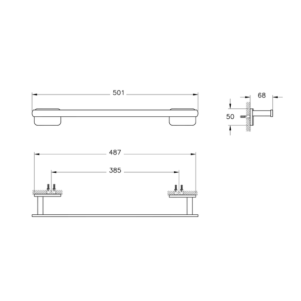 Vitra Base 600 Uzun Havluluk Siyah